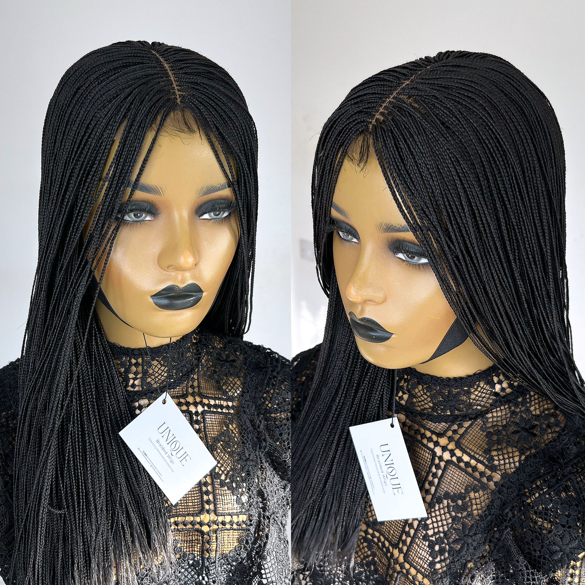 Micro Box Braided Wig - #1b (18 inches)