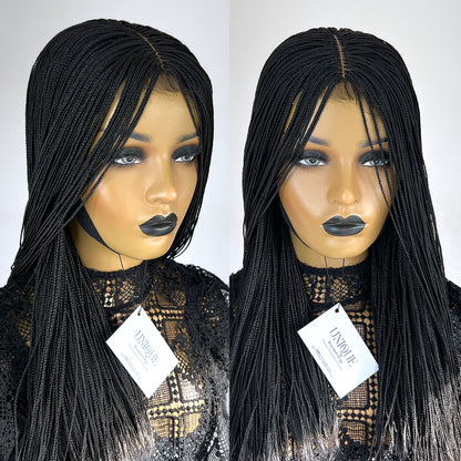 Micro Box Braided Wig - #1b (18 inches)