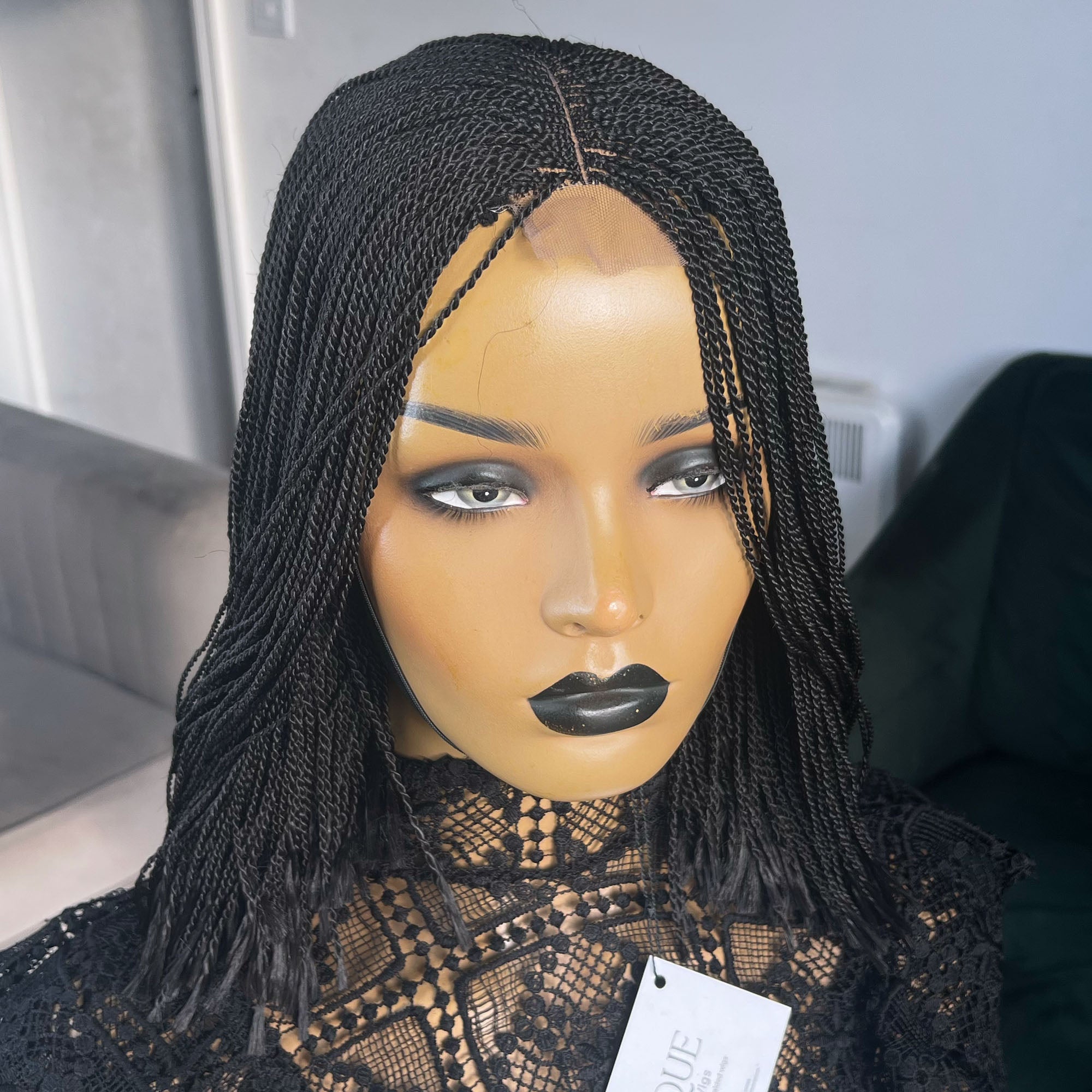 Short Micro Senegalese Twists - #1b (12 inches)