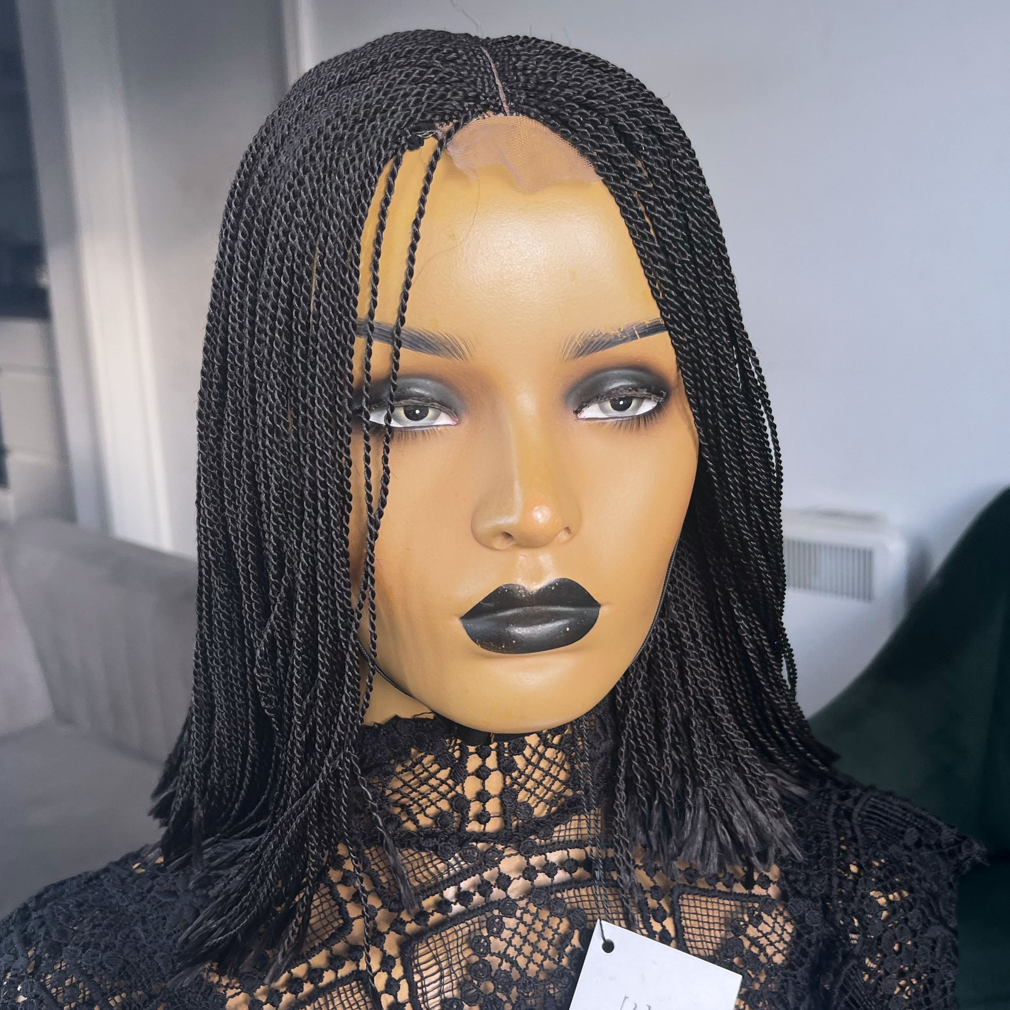 Short Micro Senegalese Twists - #1b (12 inches)