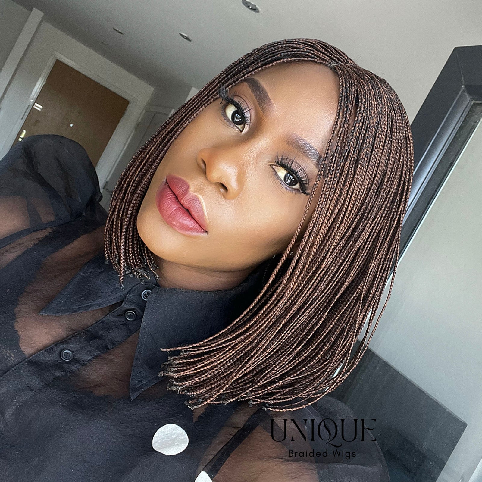 Micro Box Braids - Short Bob Braids Wig - UniqueBraidedWigs