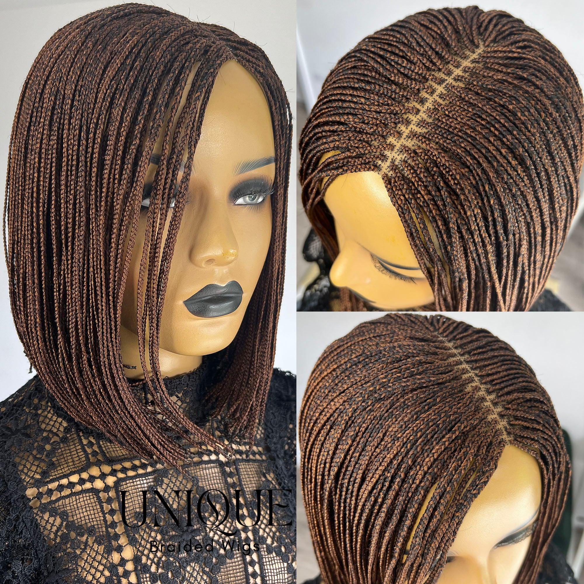 33 Box Braid Micro Box Braids - Short Bob Braids Wig - UniqueBraidedWigs