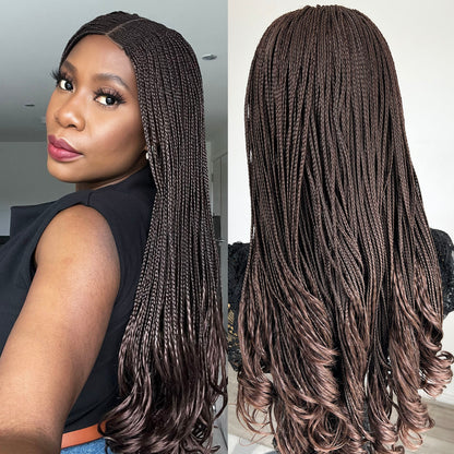 Cornrow Braided Wig with Curly Ends - #33