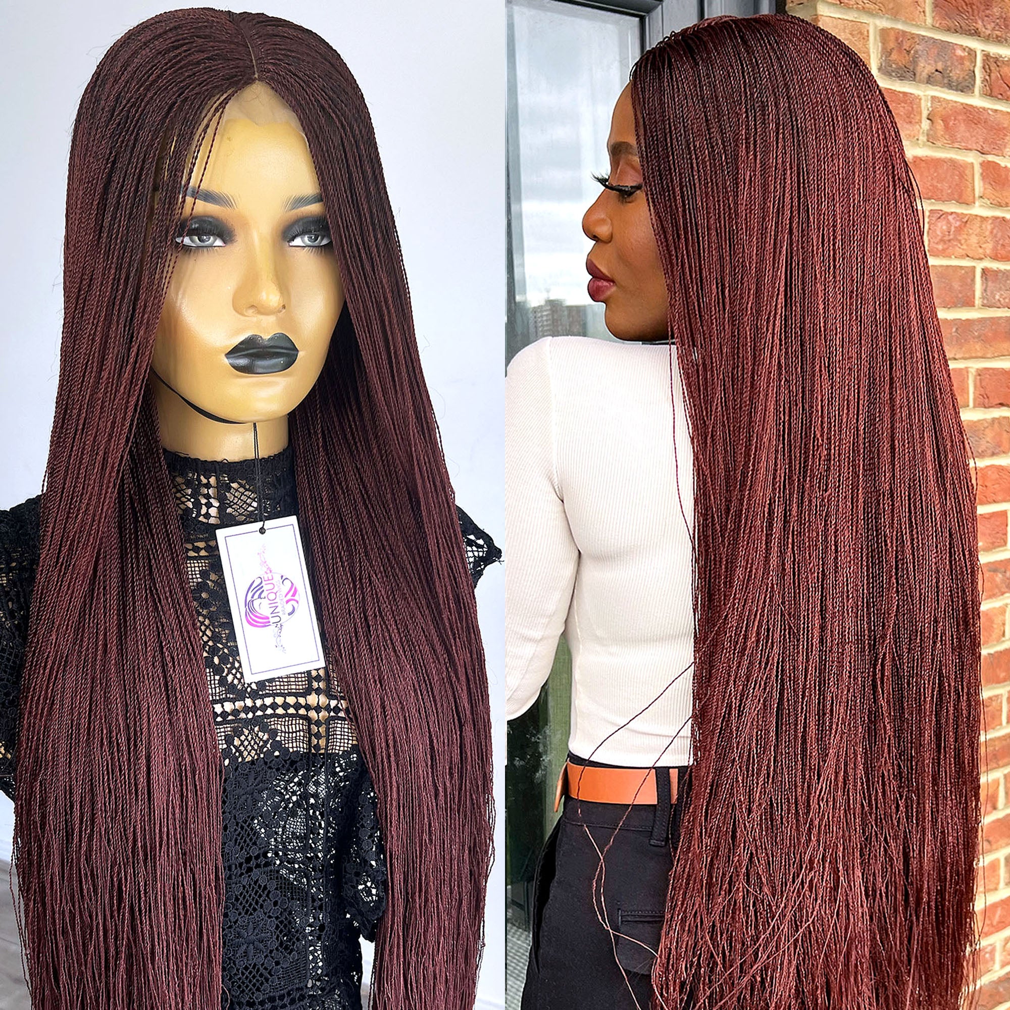 Unique Micro Needle Senegalese Twists Braided Wig - #35 - UniqueBraidedWigs