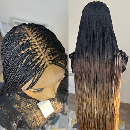 Ombre Micro Knotless Braids - Kels - UniqueBraidedWigs