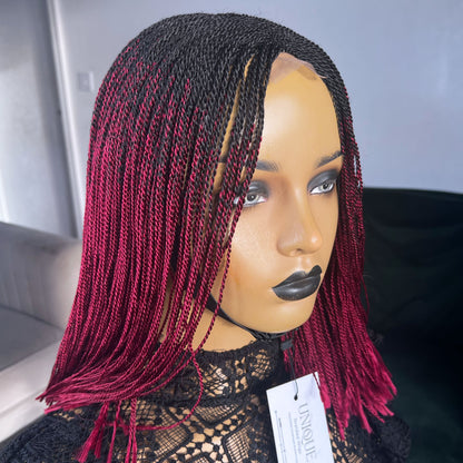Short Micro Senegalese Twists - #1b/Burgundy Ombre