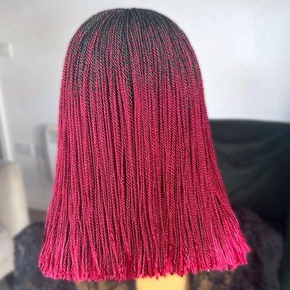 Short Micro Senegalese Twists - #1b/Burgundy Ombre