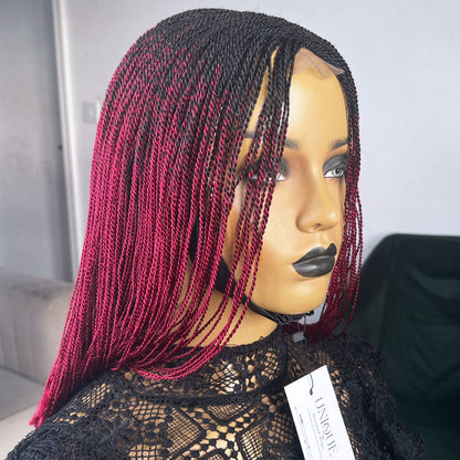 Short Micro Senegalese Twists - #1b/Burgundy Ombre
