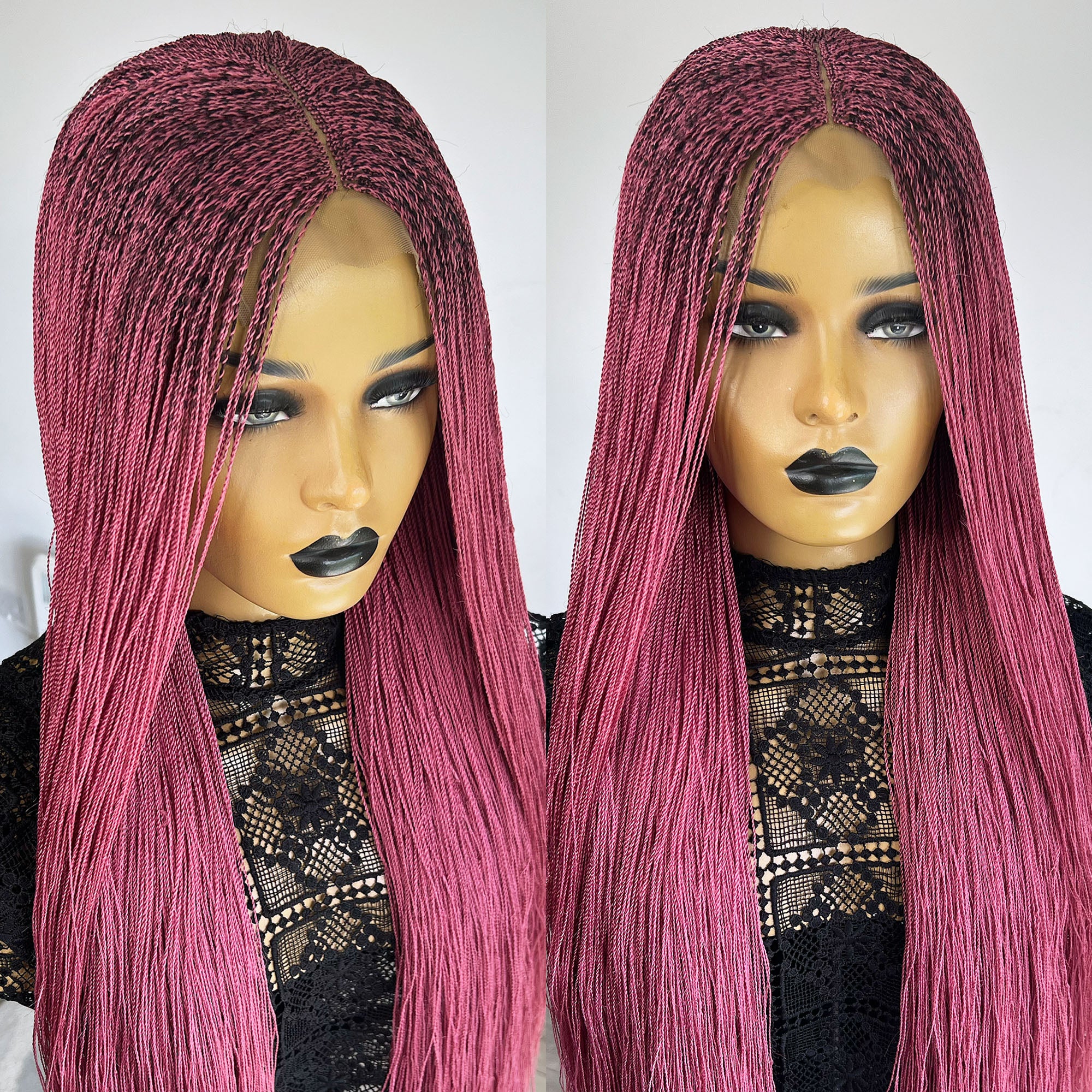 Unique Micro Needle Senegalese Twists Braid Wig - Pinkberry