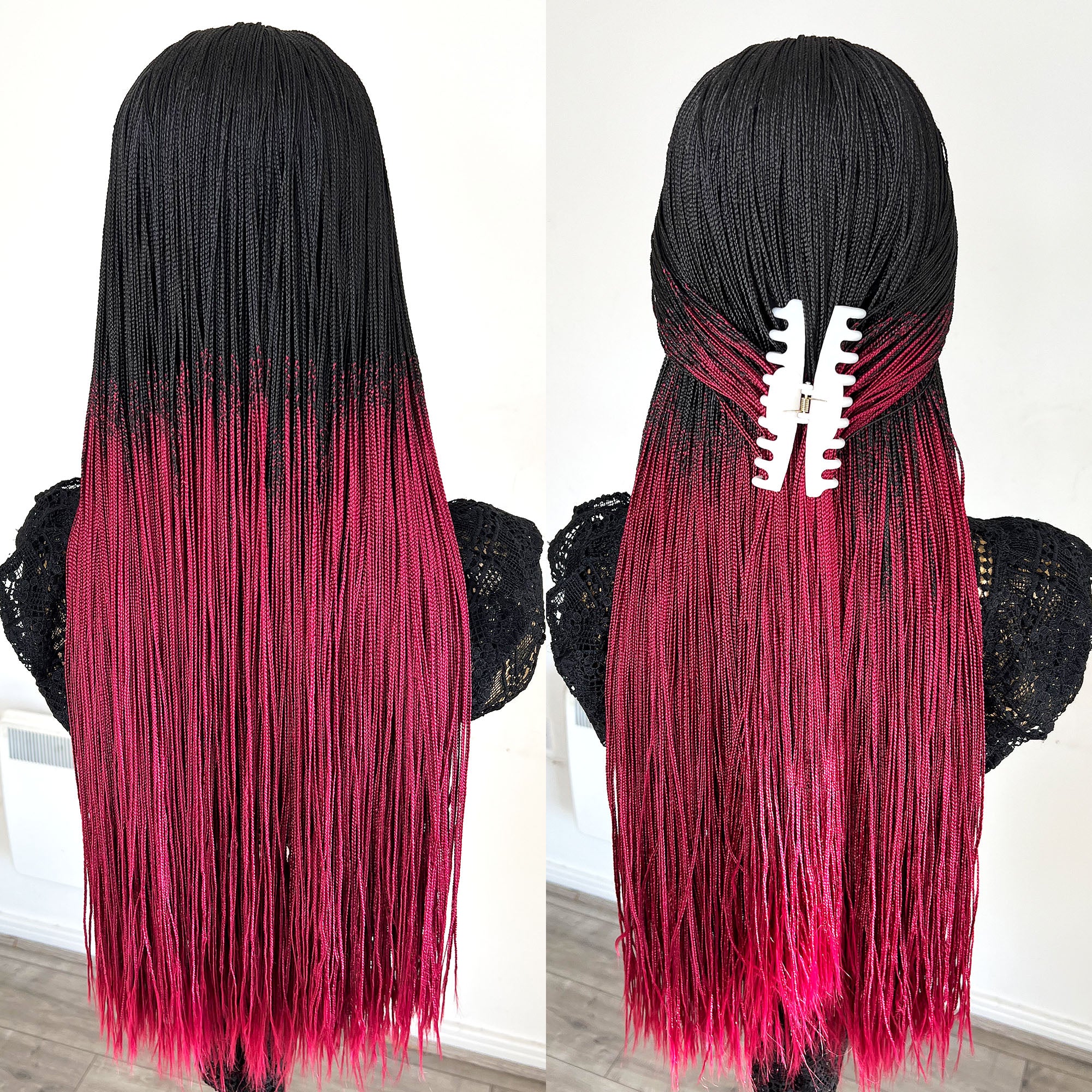 Unique Micro Box Braided Wig - #1b/BG Ombre