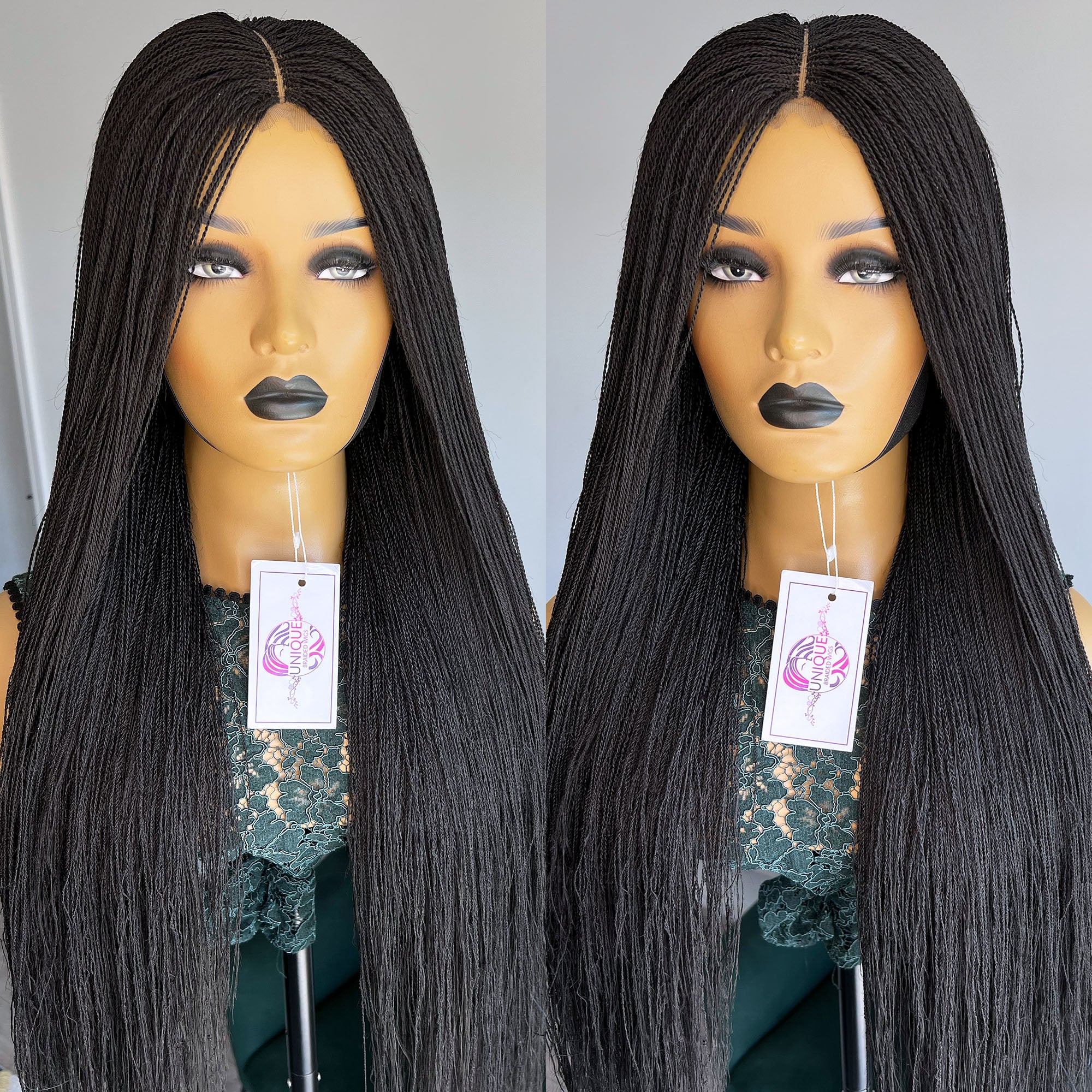 Unique Micro Needle Senegalese Twists Wig - #1b - UniqueBraidedWigs