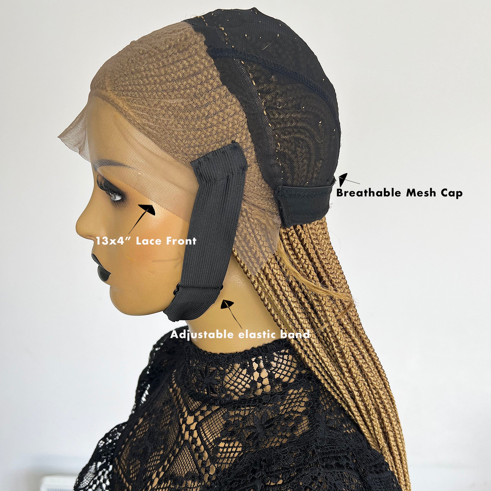 Lace Front Cornrow Braids Wig - Nedra