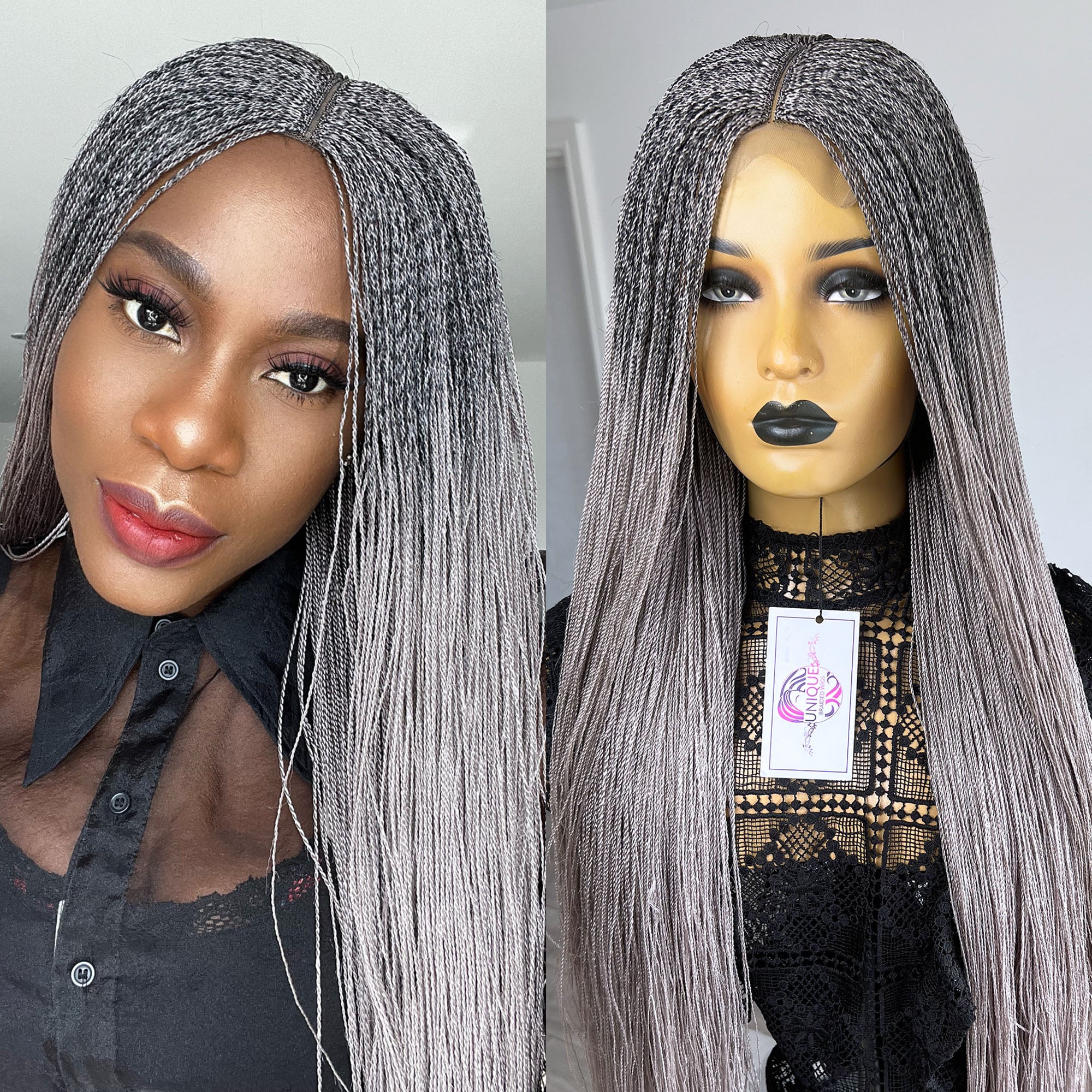 Unique Needle Senegalese Twists Wig - Ash