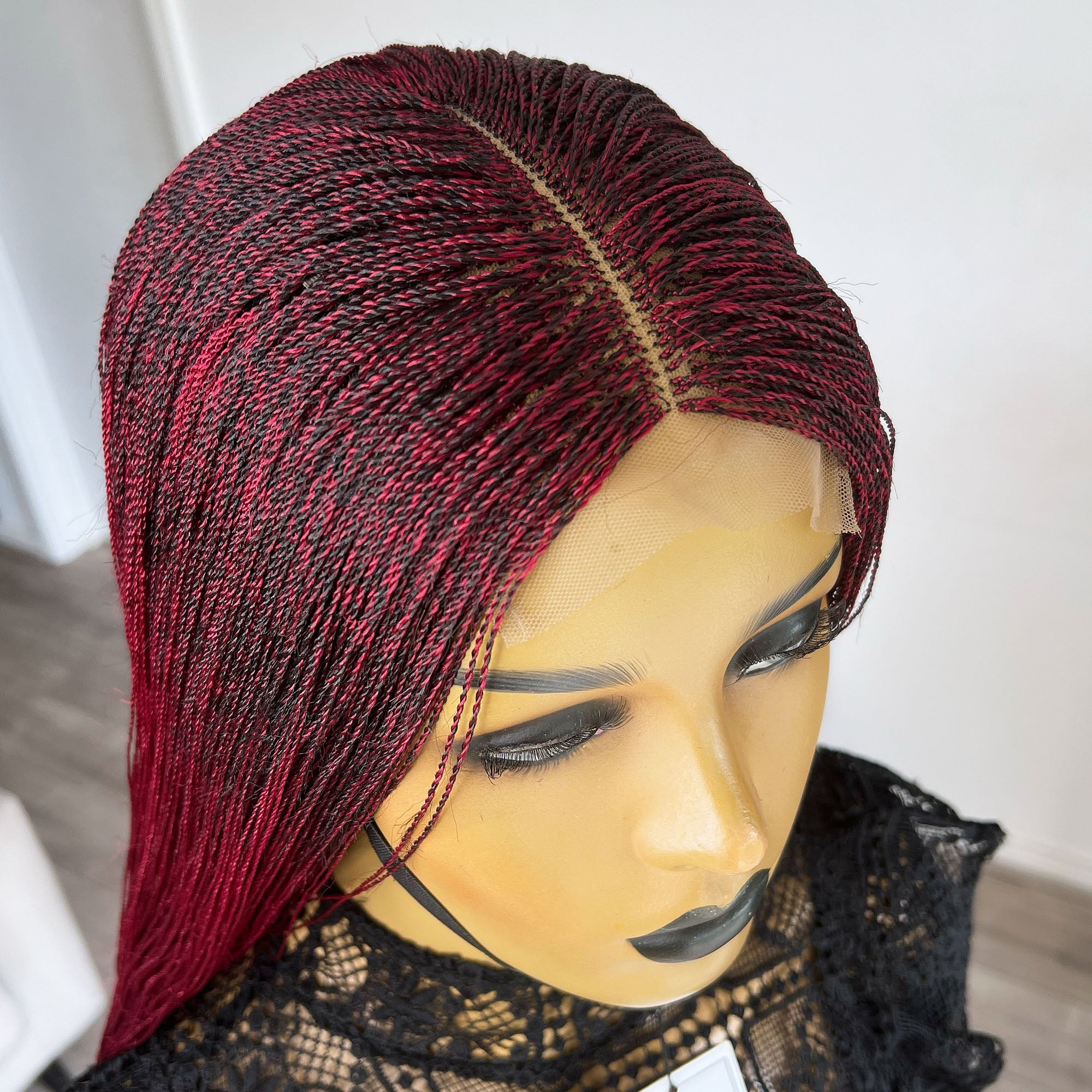 Unique Micro Needle Senegalese Twists Wig - Burgundy