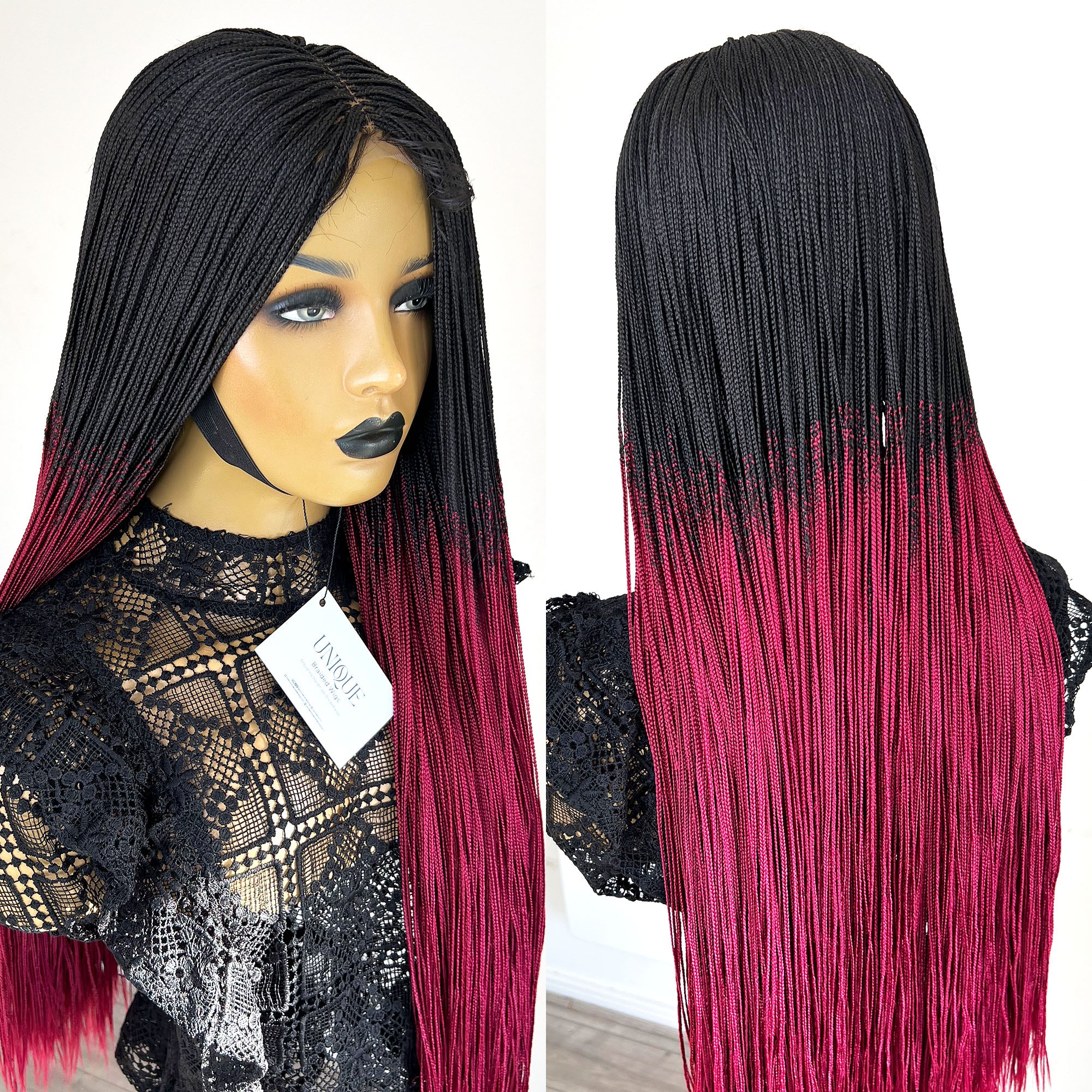 Unique Micro Box Braided Wig - #1b/BG Ombre