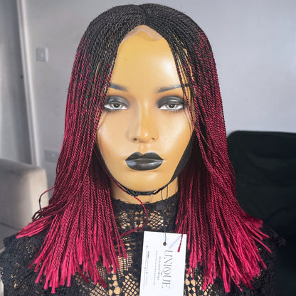 Short Micro Senegalese Twists - #1b/Burgundy Ombre
