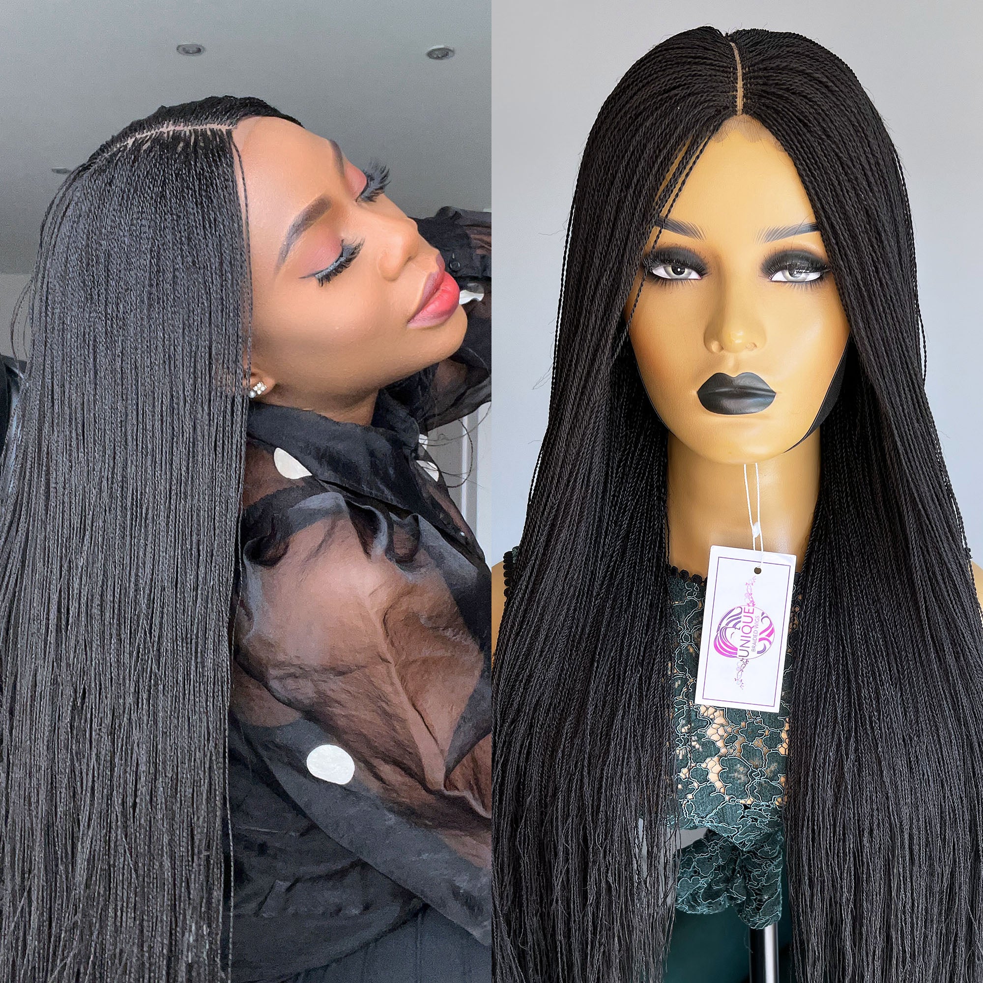 Unique Micro Needle Senegalese Twists Wig - #1b