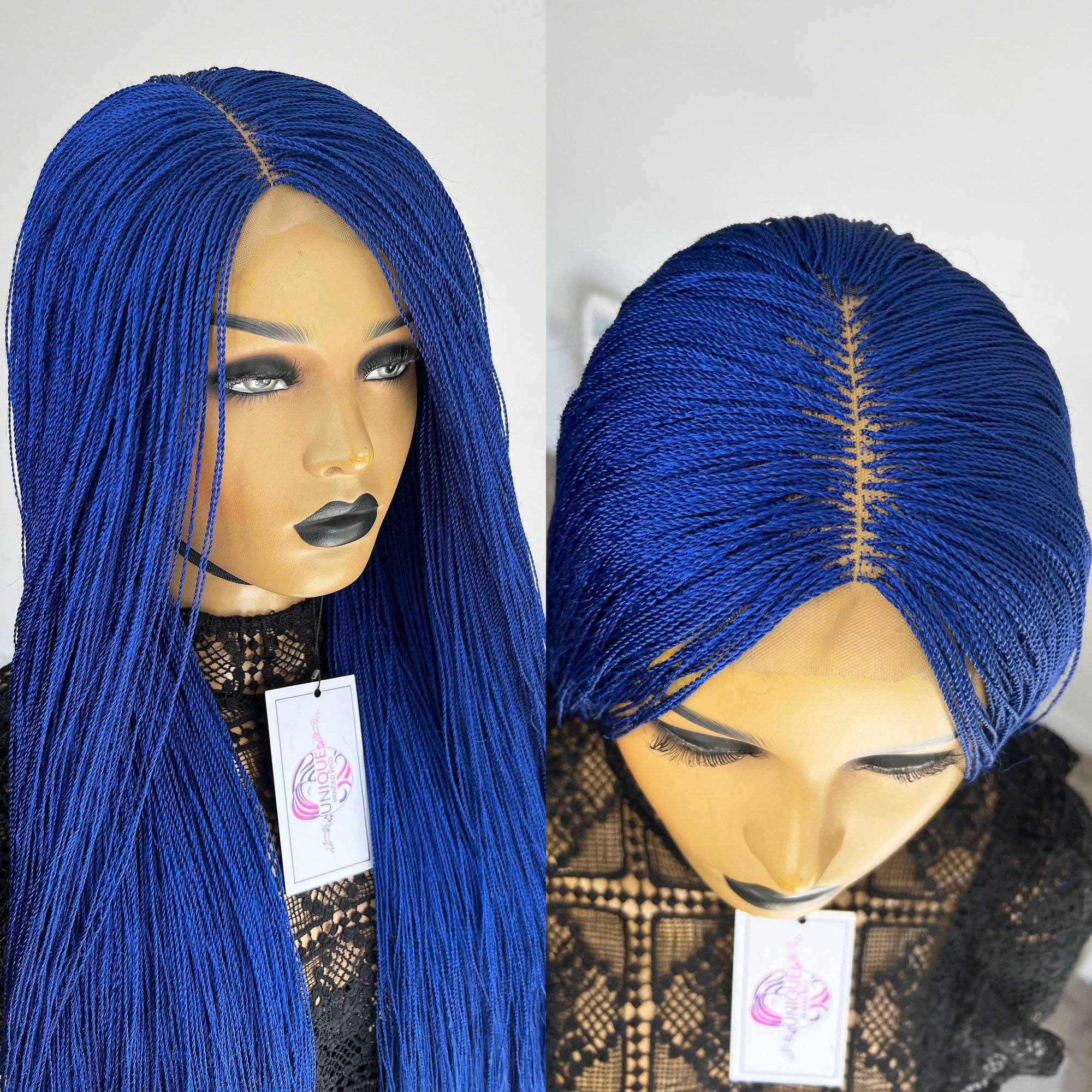 Micro Needle Senegalese Twists - Blue