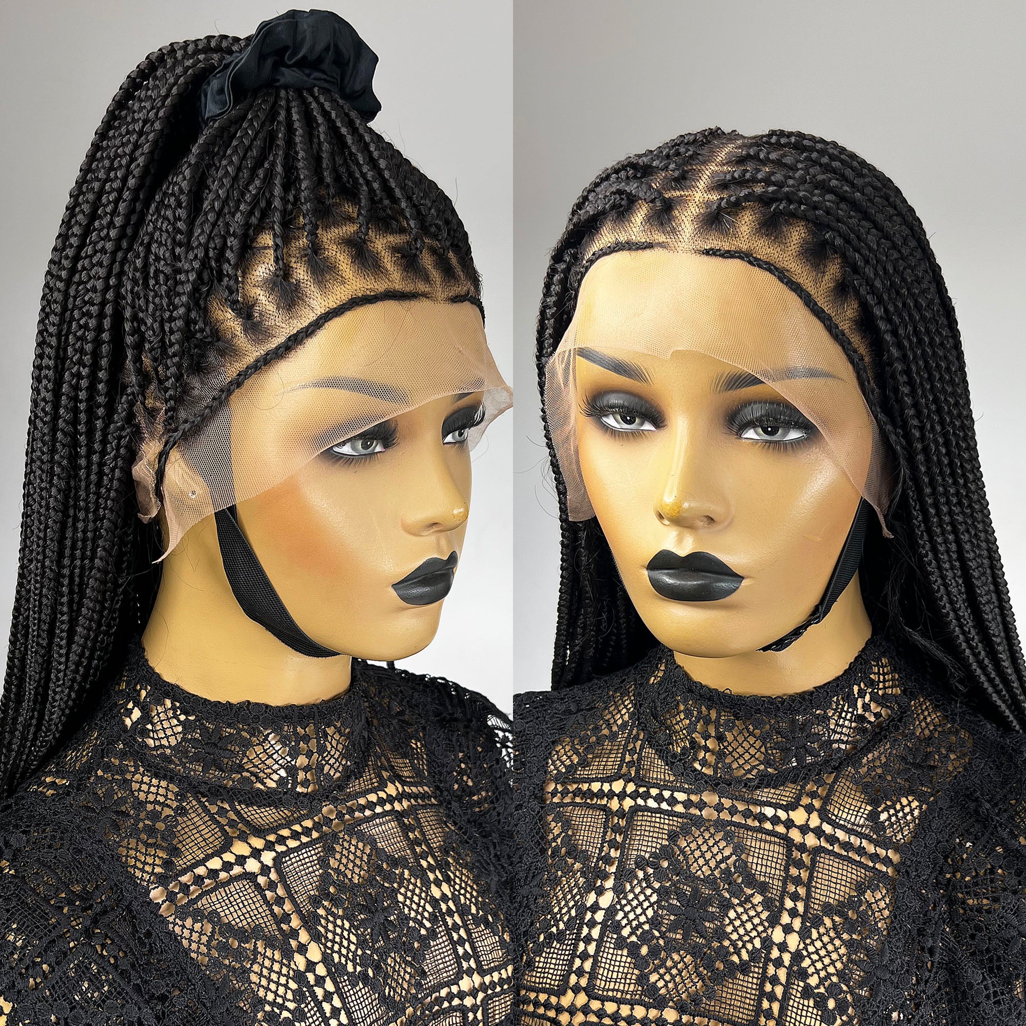 Unique Full Lace Knotless Braids Wig - #1b - UniqueBraidedWigs