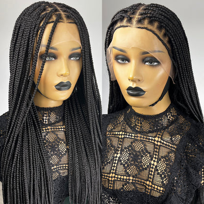 Unique Full Lace Knotless Braids Wig - #1b - UniqueBraidedWigs