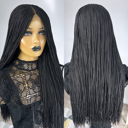 Unique Micro Box Braided Wig - #1b