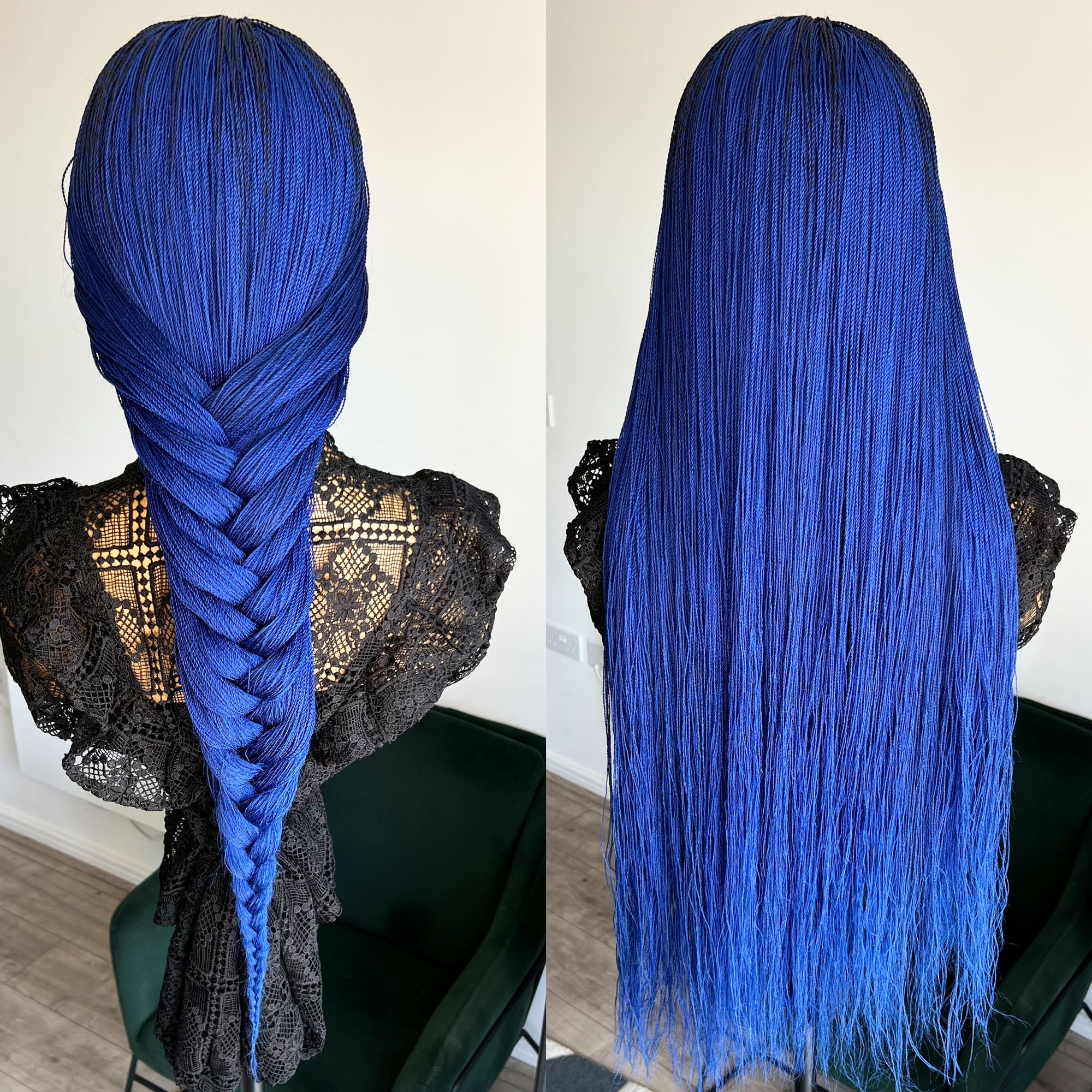 Unique Needle Senegalese Twists Wig - Blue - UniqueBraidedWigs