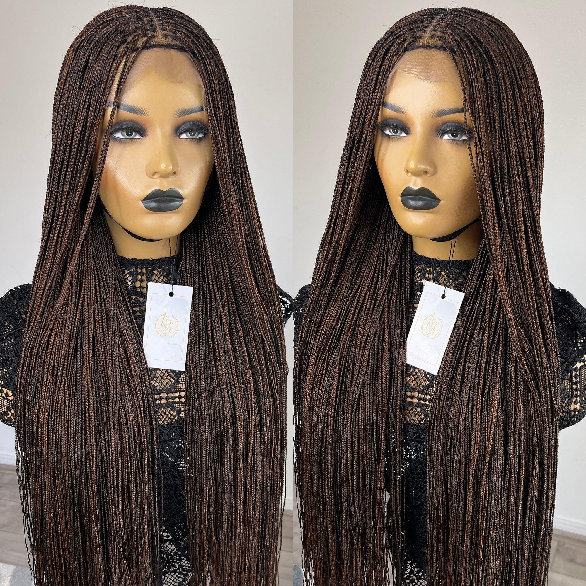 Micro Knotless Box Braids Wig - #1b/30 blend