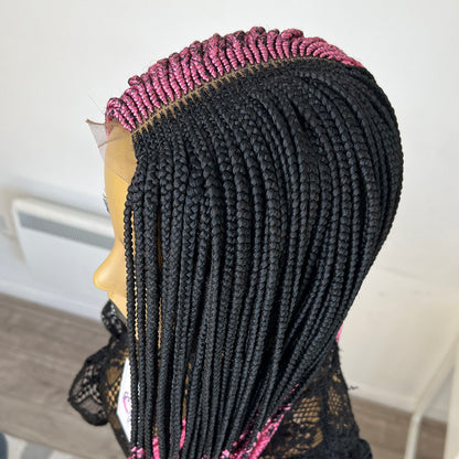 Reverse Ombre Cornrow Braids Wig - Ash