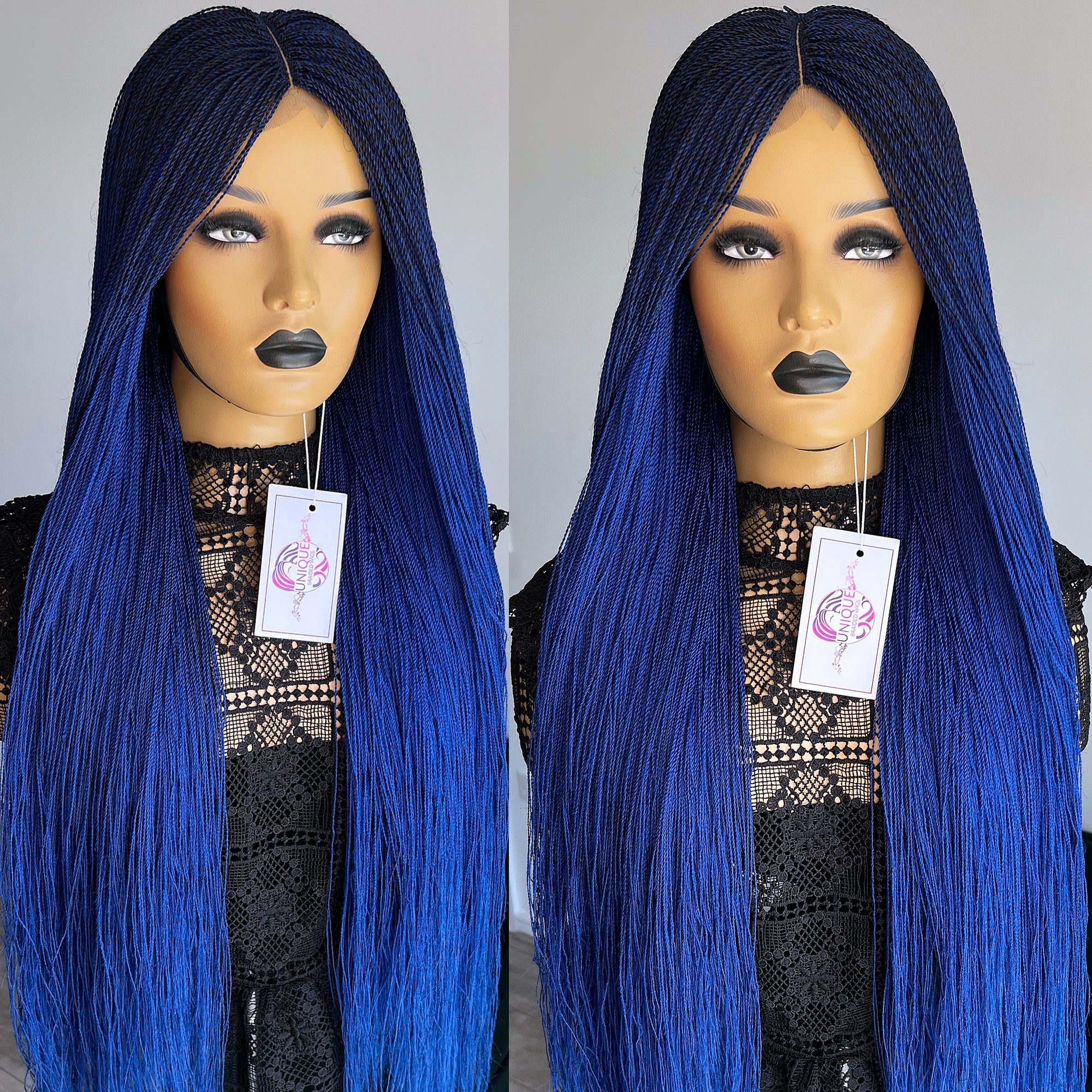 Unique Needle Senegalese Twists Wig - Blue