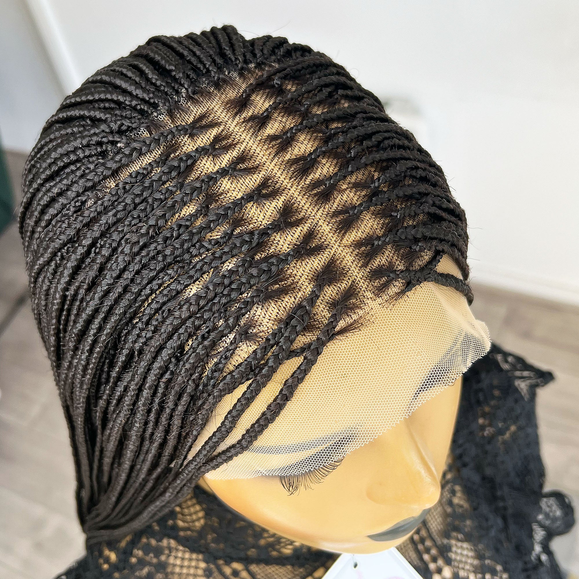 Unique Small Knotless Braids Wig - #1b