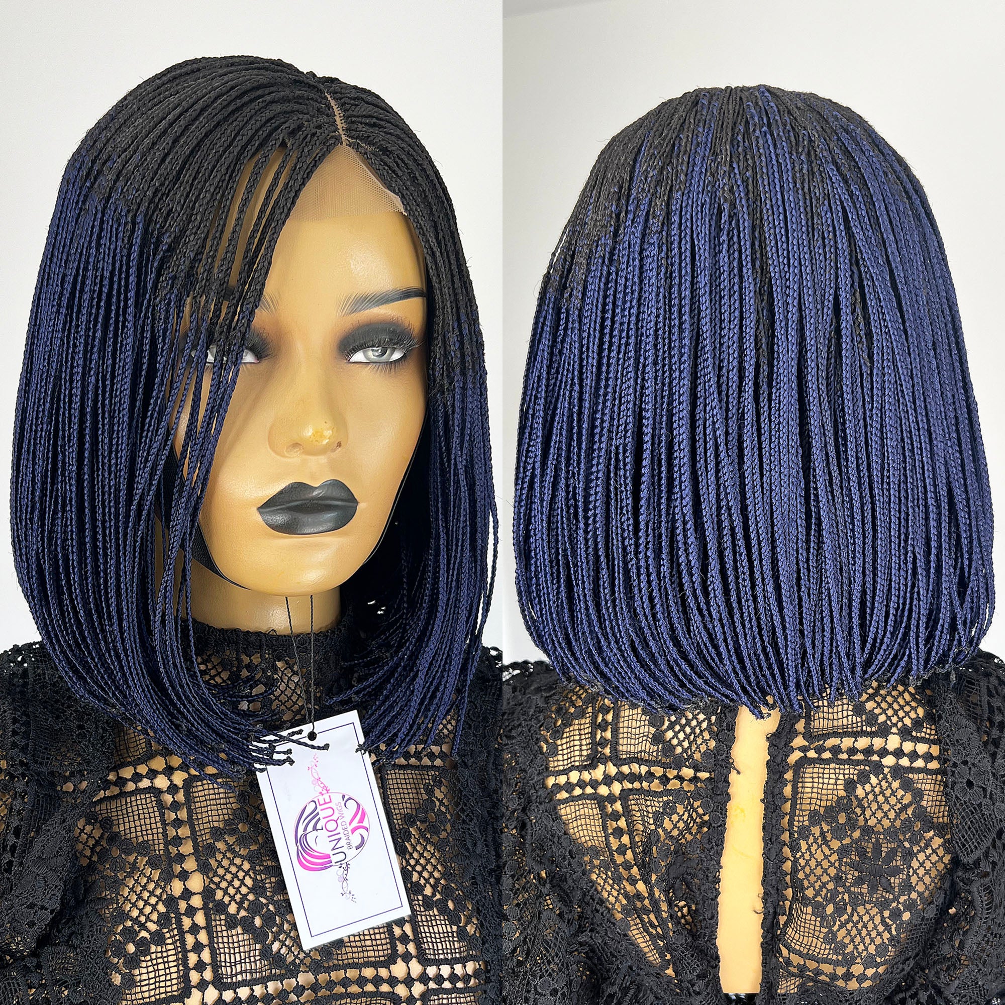 Edna Micro Box Braids - #1b/Blue Ombre