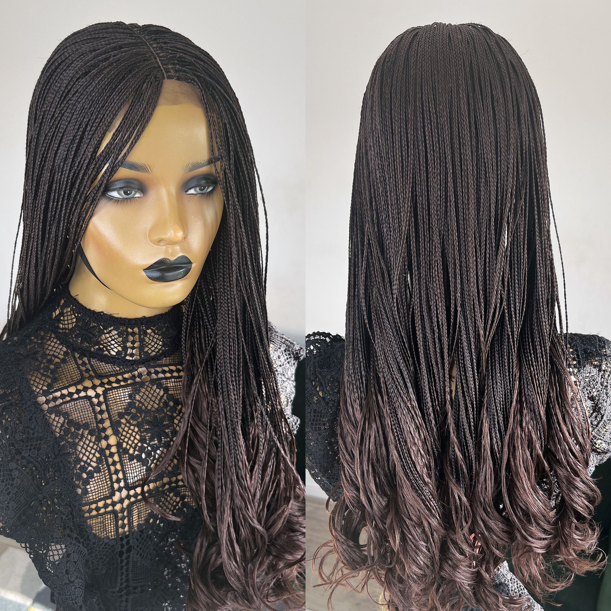 Micro Box Braided Wig with Curls - #33