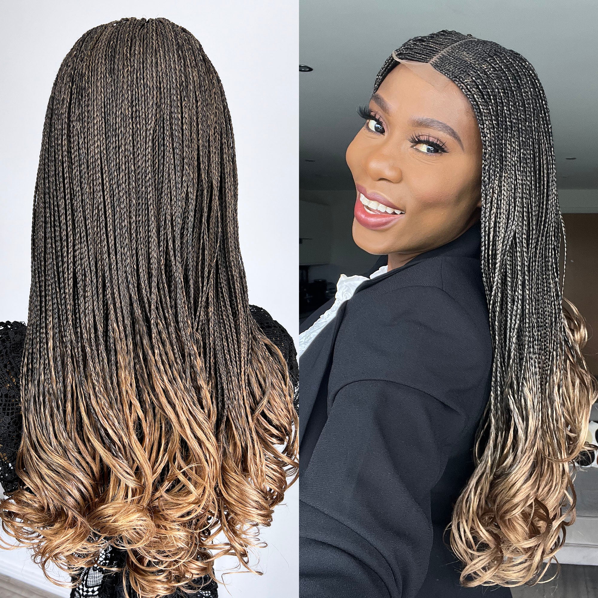 Braids with Curly Ends - 1b/27 ombre