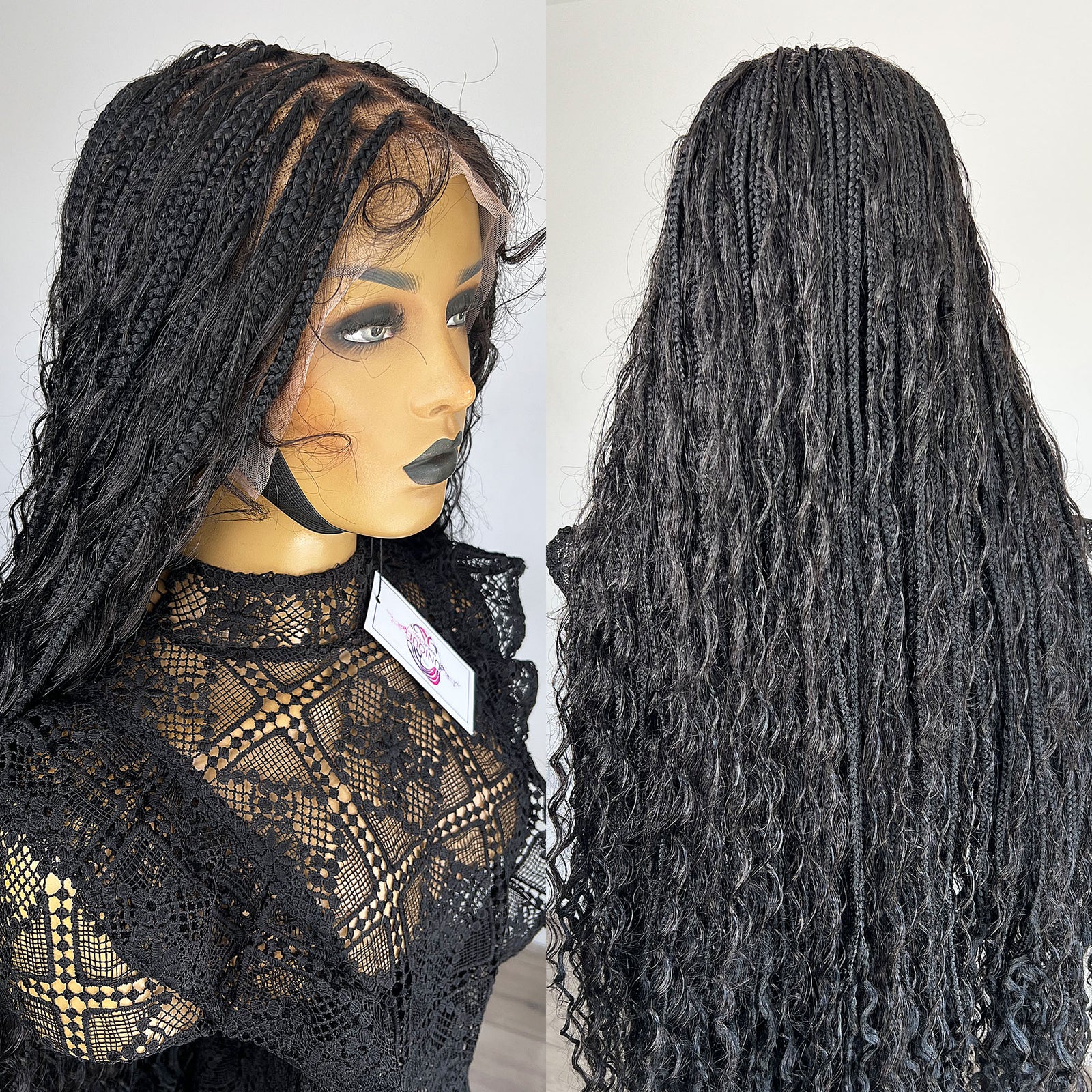 Received this Burgundy Knotless Box Braid Wig w/ Boho Curls from