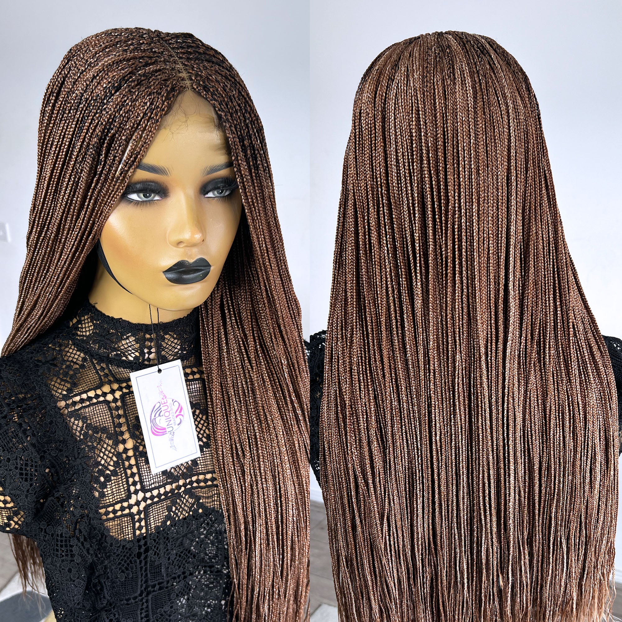 Unique Micro Box Braided Wig - #30/613 blend - UniqueBraidedWigs