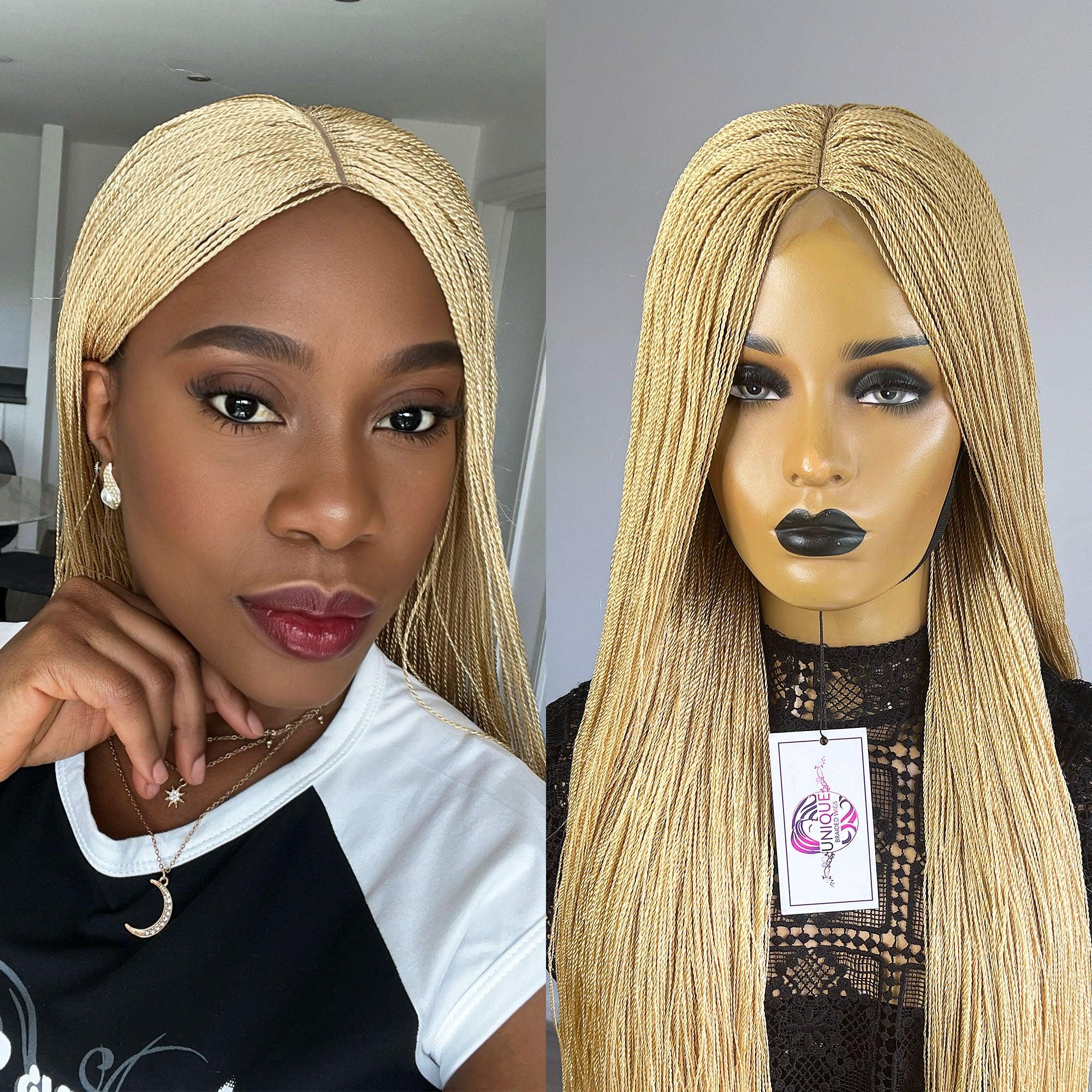 Unique Micro Needle Senegalese Twists Braided Wig - #613 - UniqueBraidedWigs