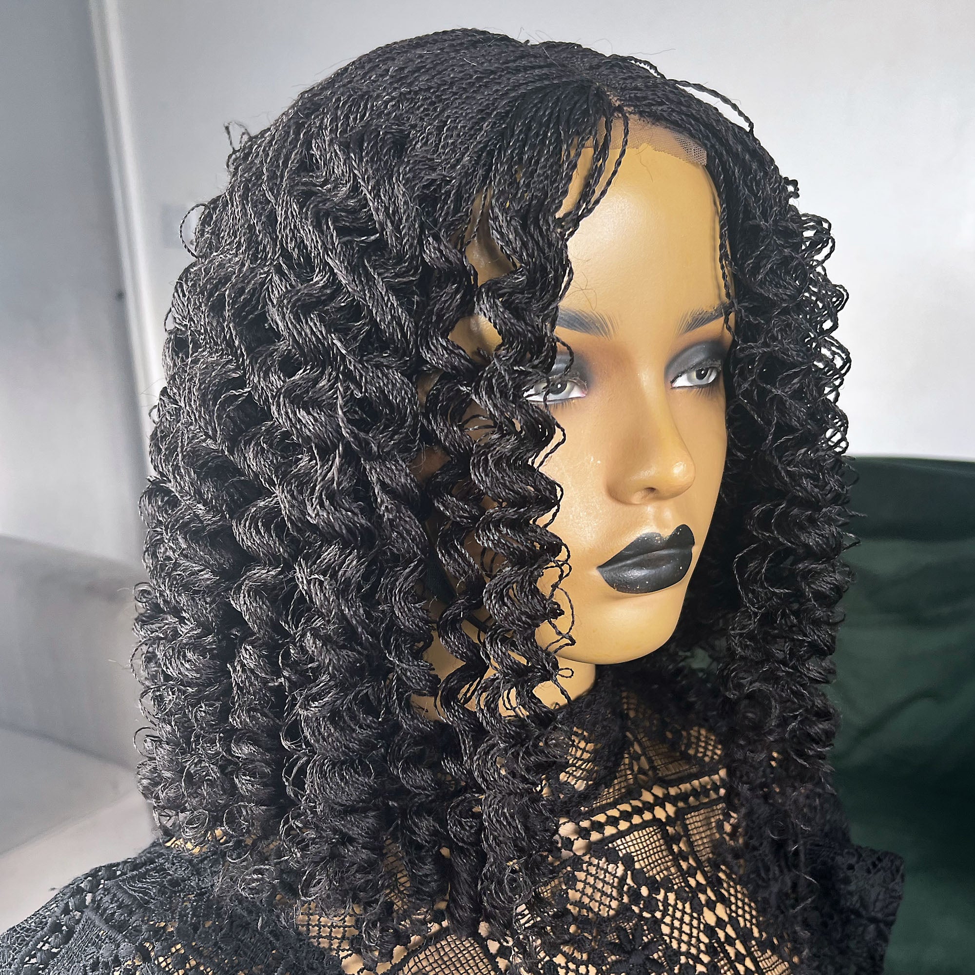 Micro Senegalese Twists with Curls - Color 1b