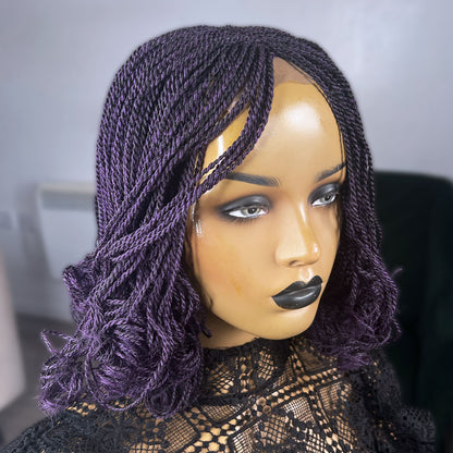 Dark Purple Kinky Twists with Curls