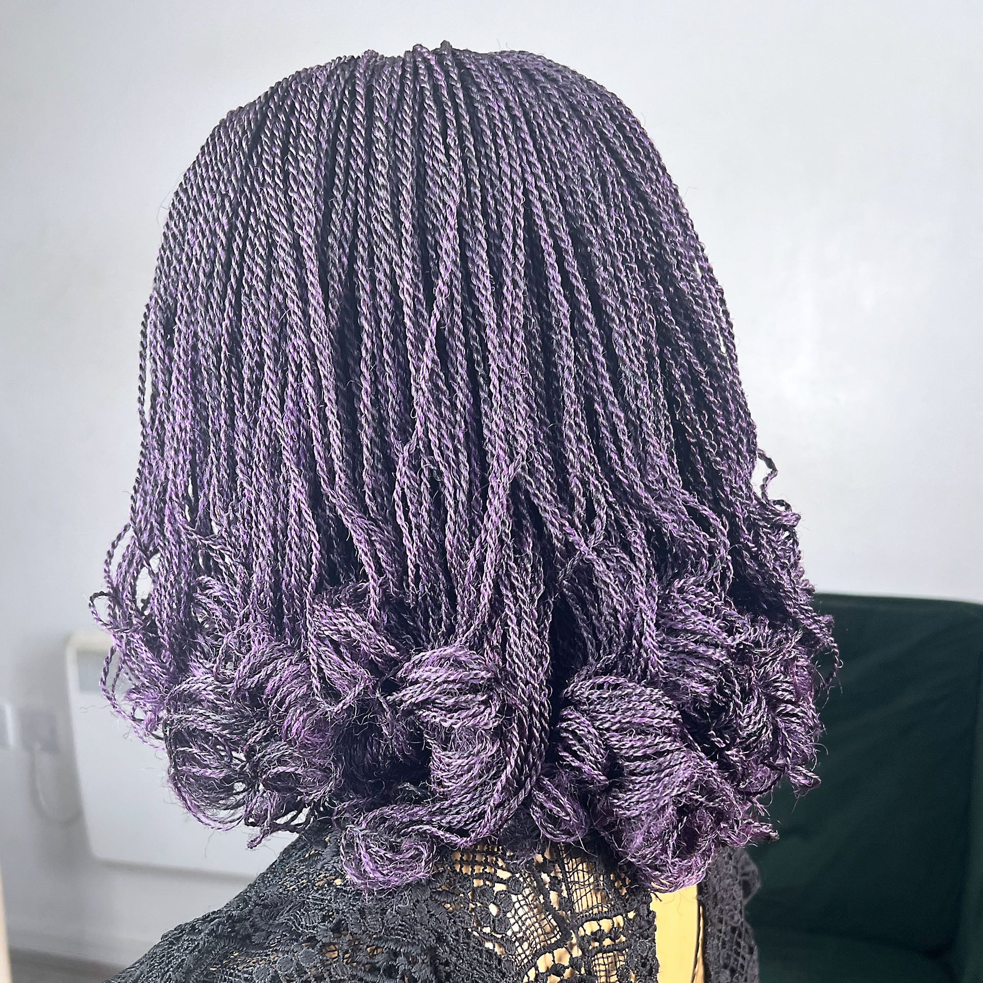 Dark Purple Kinky Twists with Curls