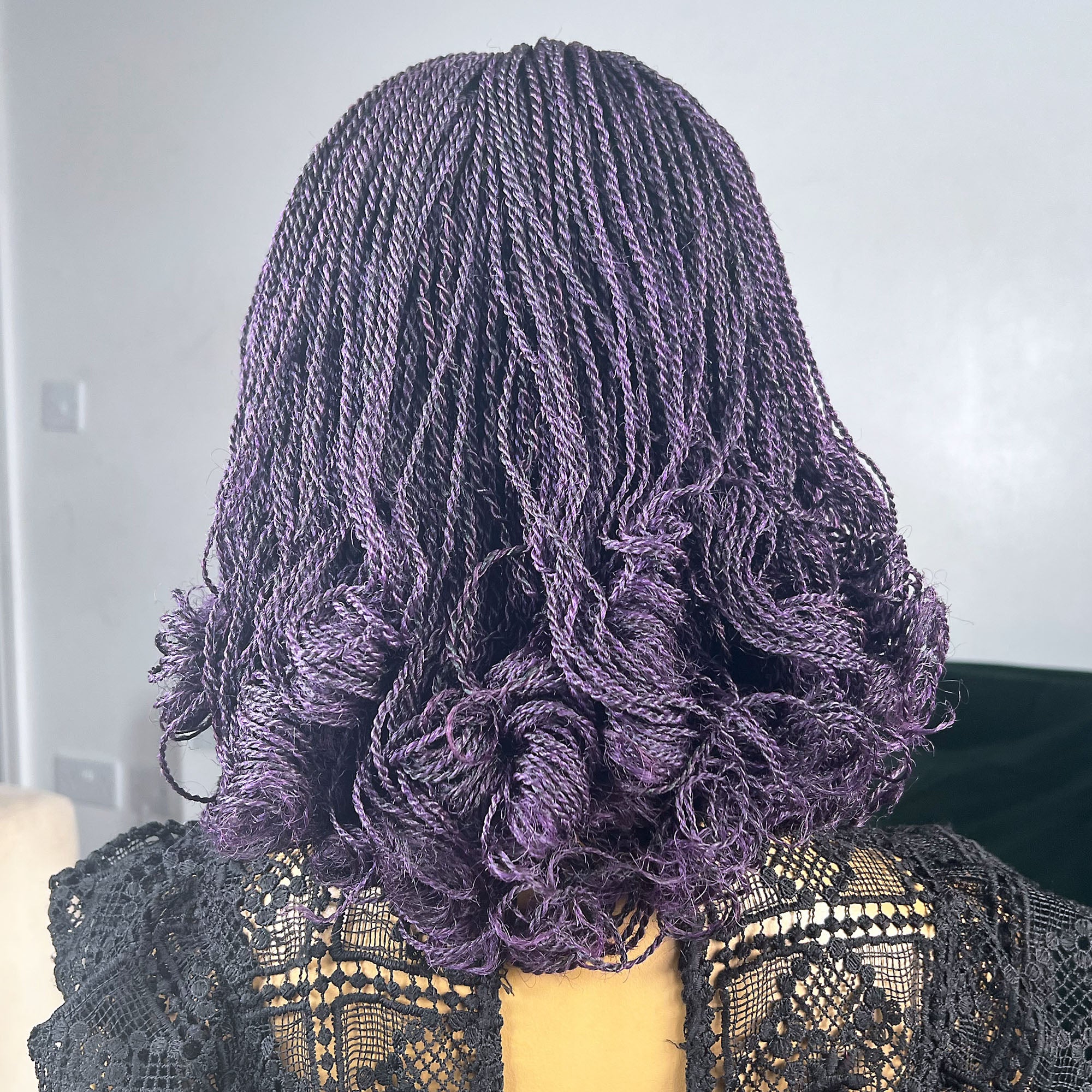 Dark Purple Kinky Twists with Curls