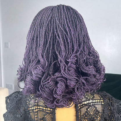 Dark Purple Kinky Twists with Curls