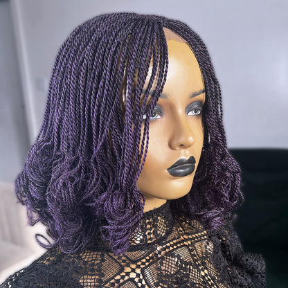 Dark Purple Kinky Twists with Curls