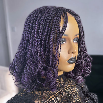 Dark Purple Kinky Twists with Curls
