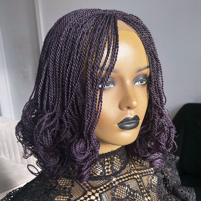 Dark Purple Kinky Twists with Curls