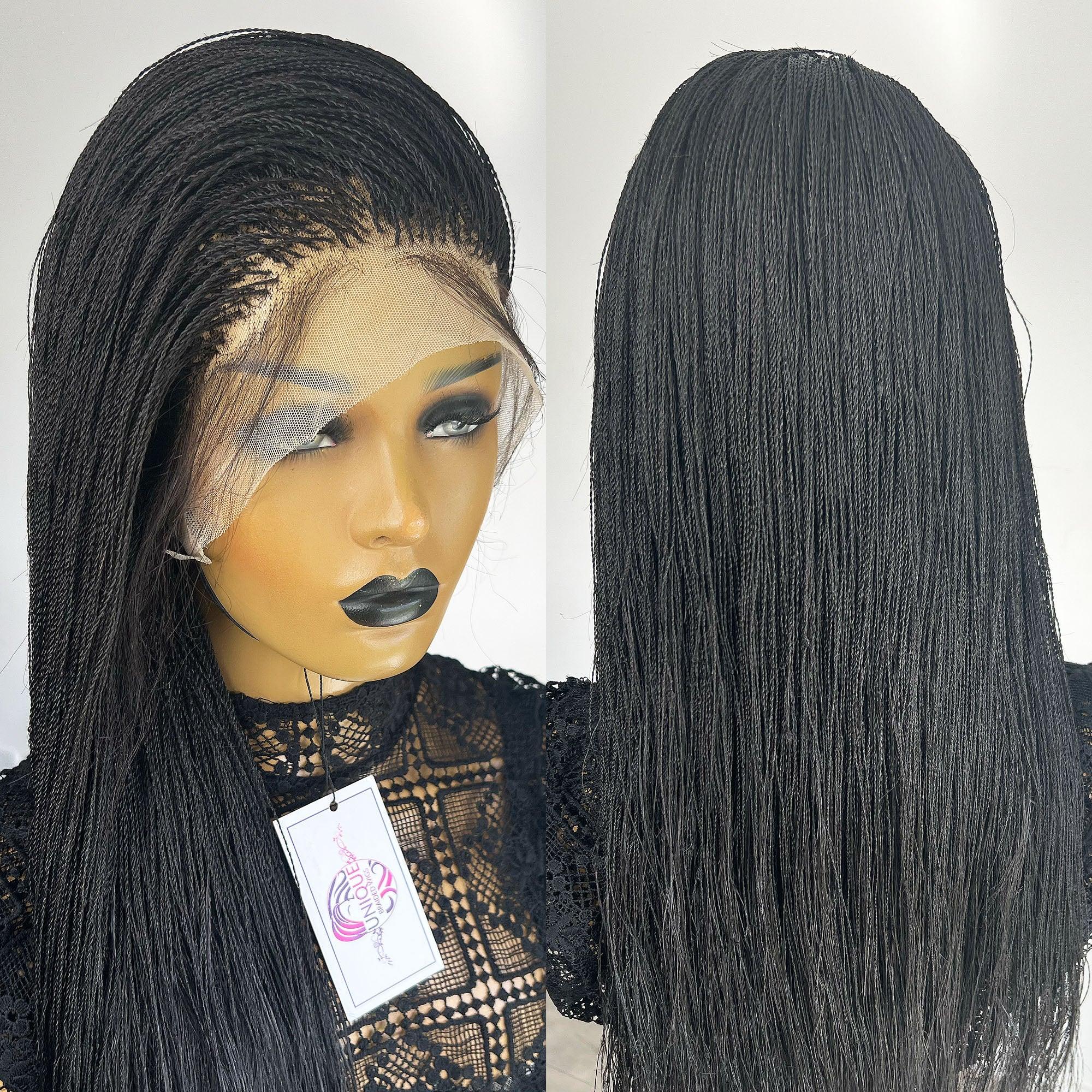Lace Frontal Micro Needle Senegalese Twists Braid Wig - Erika - UniqueBraidedWigs