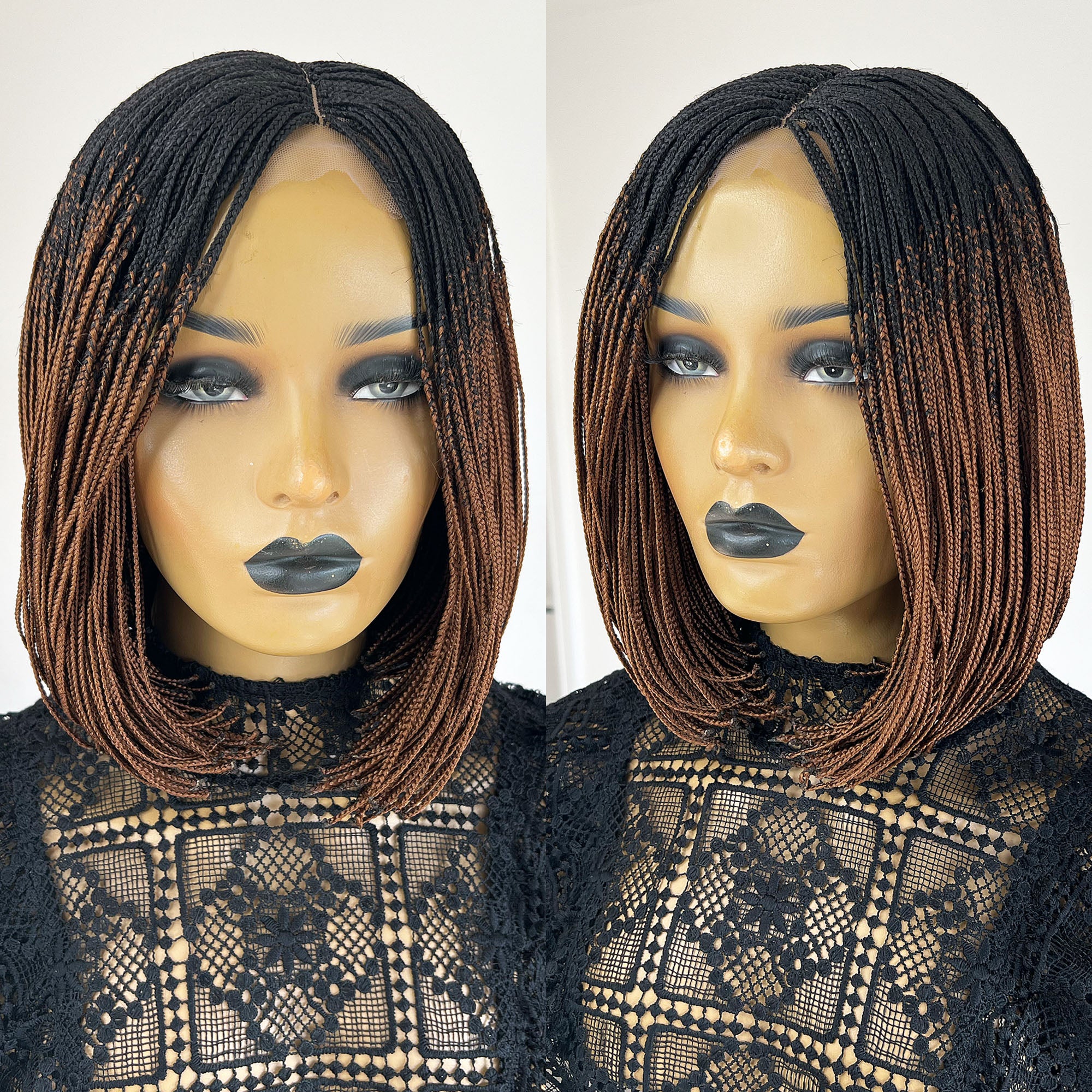 Edna Micro Box Braids - #1b/30 ombre - UniqueBraidedWigs