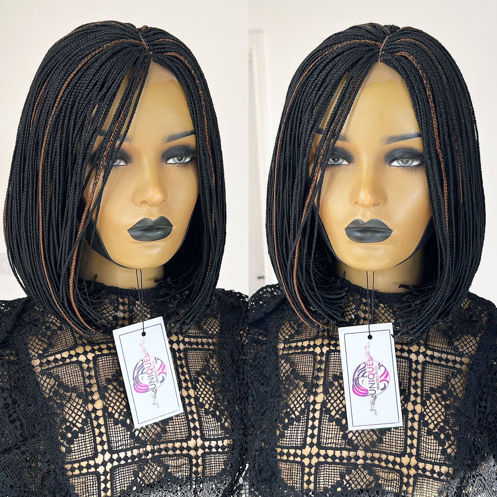 Micro Bob Braided Wig - #1/30 highlights - UniqueBraidedWigs