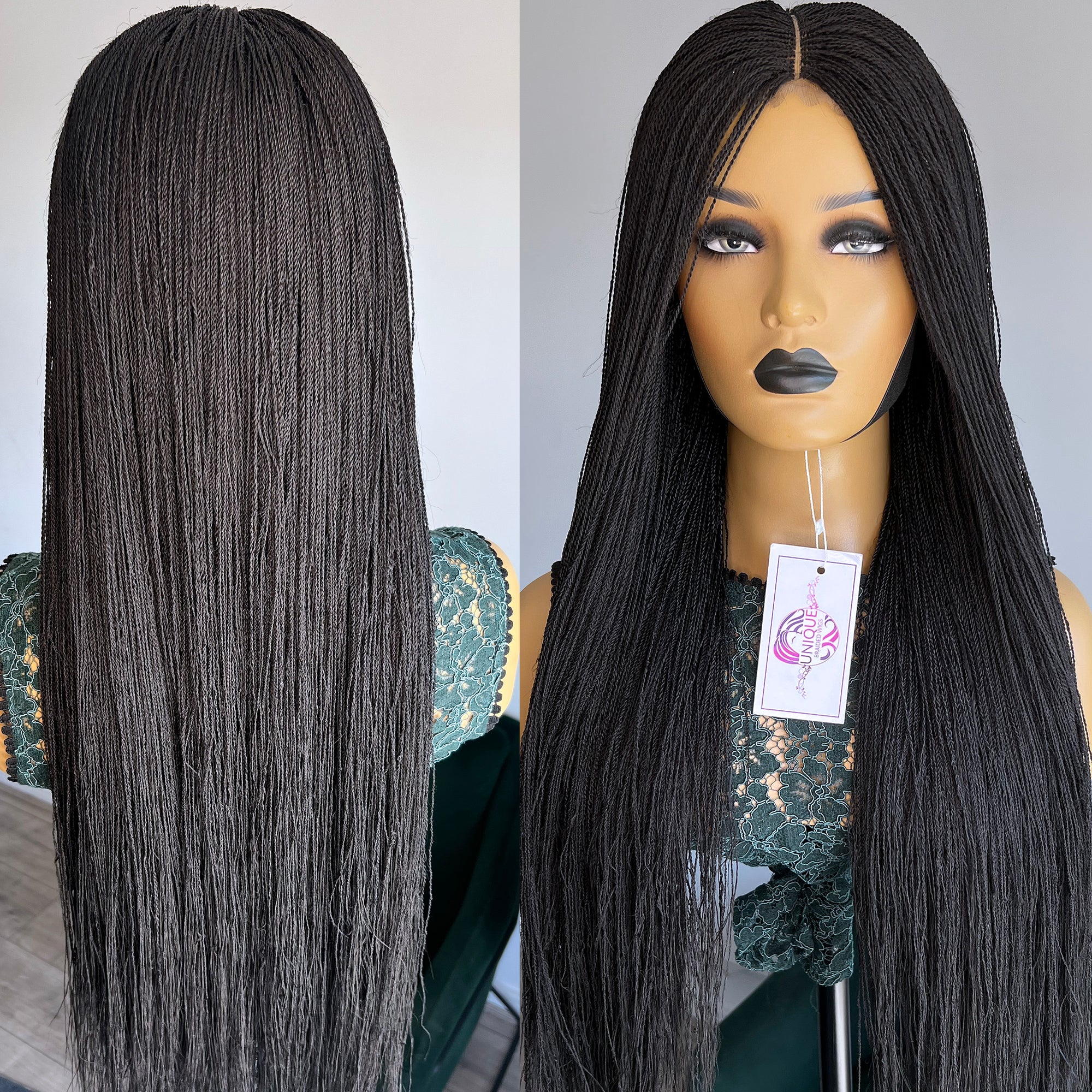 Unique Micro Needle Senegalese Twists Wig - #1b - UniqueBraidedWigs