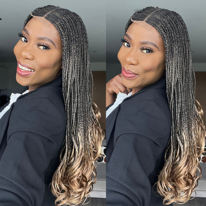 Braids with Curly Ends - 1b/27 ombre