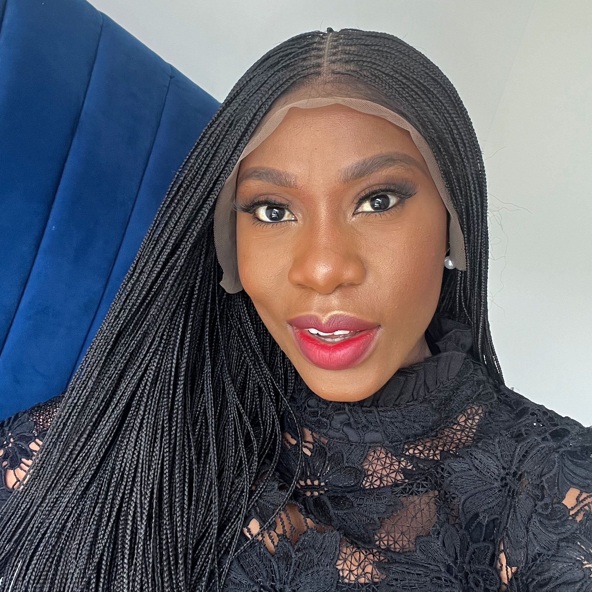 Micro Knotless Braided Wig - #1b